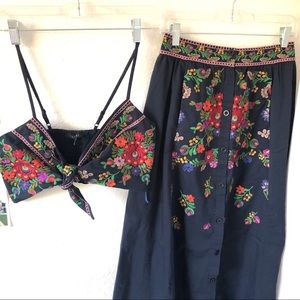 Navy Two Piece Flower Set